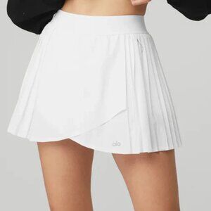ALO YOGA Aces wrap-effect pleated stretch tennis skirt